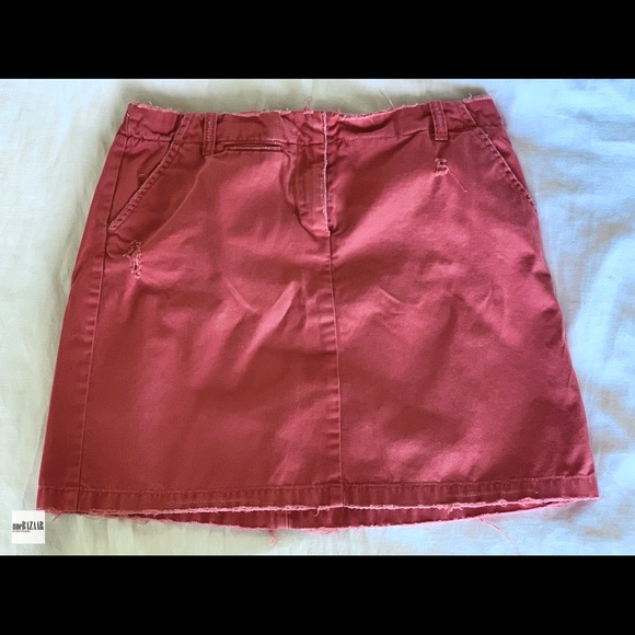 J Crew Burnt Red Distressed Short Skirt - Picture 1 of 3